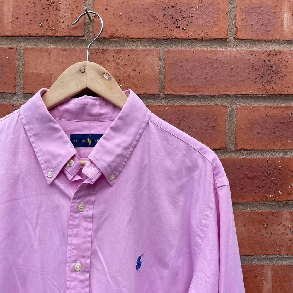 Pink Ralph Lauren cotton long sleeve shirt - Picture 3 of 4